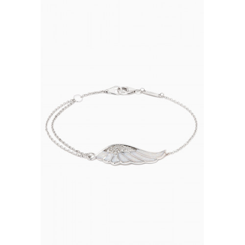 Garrard - Wings Reflection "Winter" Diamond Bracelet with Enamel in 18kt White Gold