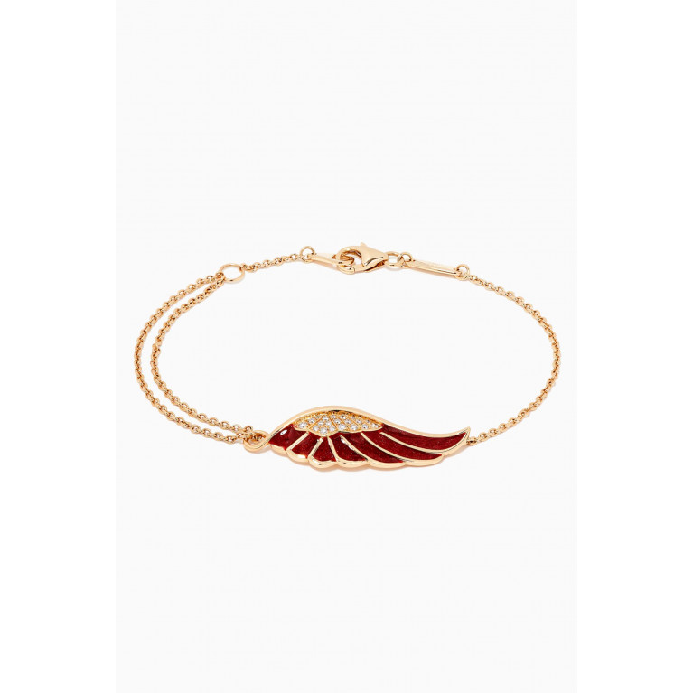 Garrard - Wings Reflection "Autumn" Diamond Bracelet with Enamel in 18kt Yellow Gold