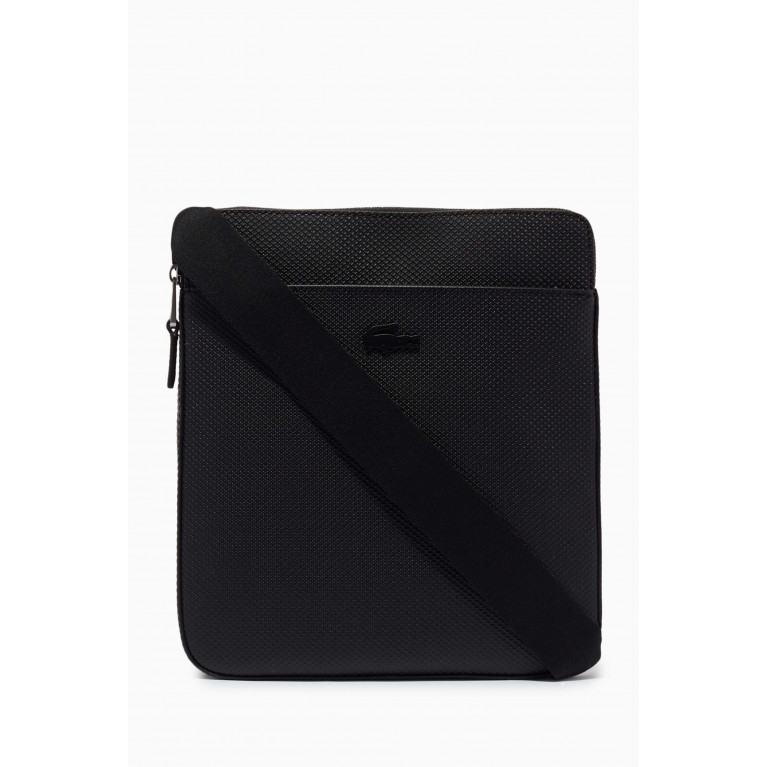 Lacoste - Chantaco Flat Zip Bag in Matte Piqué Leather