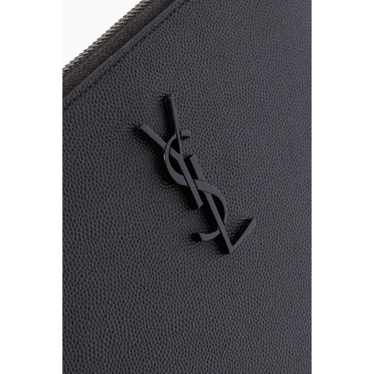 Saint Laurent - Monogram Tablet Holder in Grain de Poudre Leather