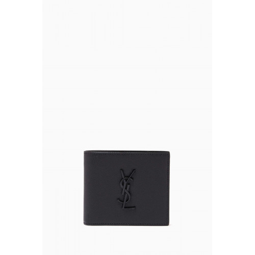 Saint Laurent - Monogram E/W Wallet in Grain De Poudre Leather
