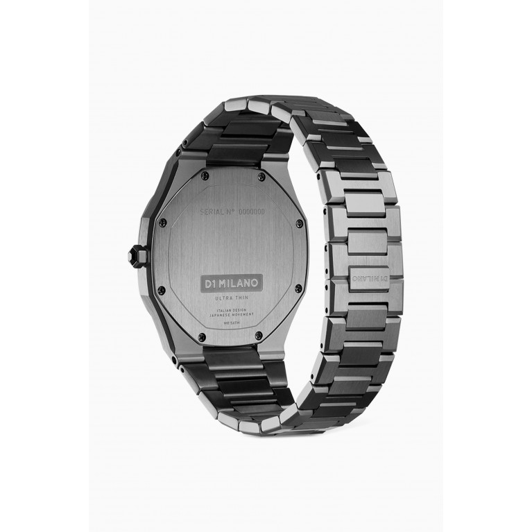D1 Milano - Ultra Thin Bracelet Gun Metal Watch, 40mm