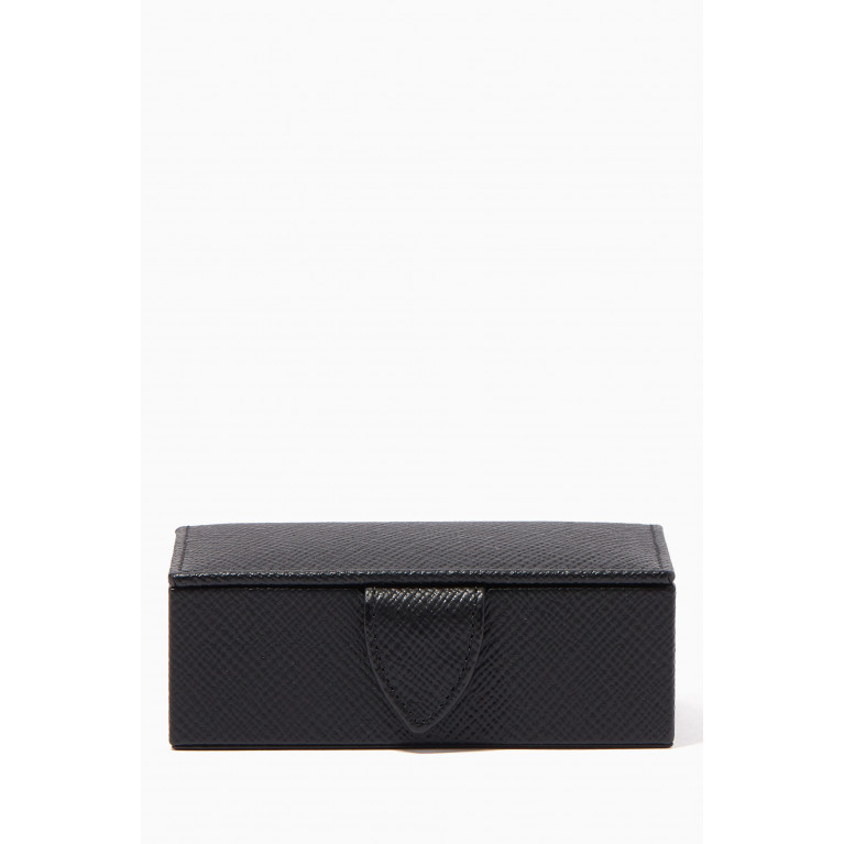 Smythson - Panama Mini Cufflink Box in Crossgrain Leather
