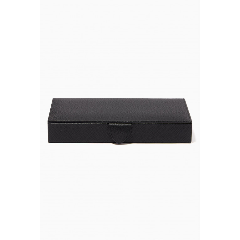 Smythson - Panama Cufflink Box in Crossgrain Leather