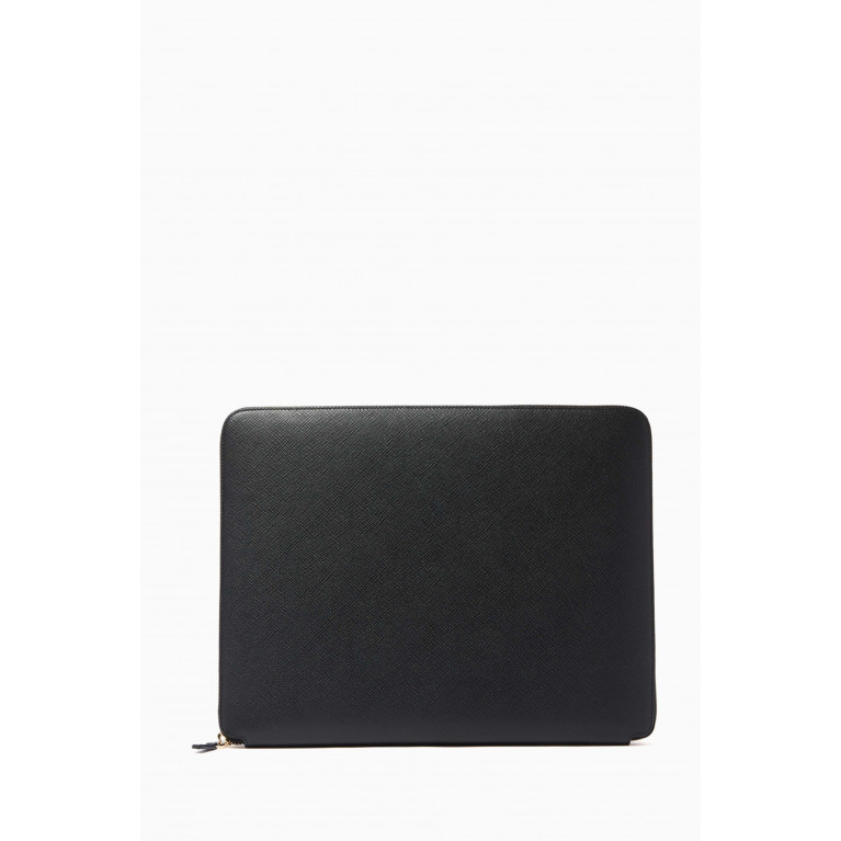 Smythson - Panama A4 Zip Writing Folder in Crossgrain Leather