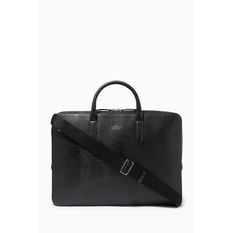 Smythson - Panama Slim Lightweight Briefcase in Crossgrain Leather