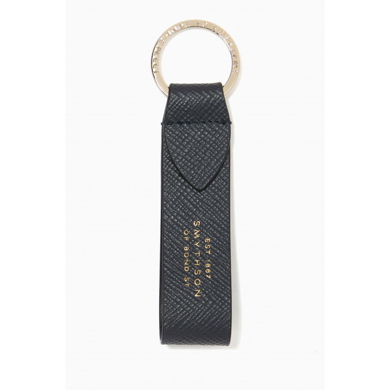 Smythson - Panama Strap Keyring in Crossgrain Leather