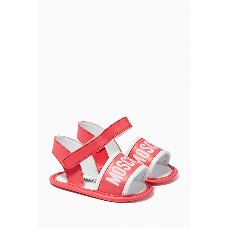 Moschino - Logo Sandals in Leather