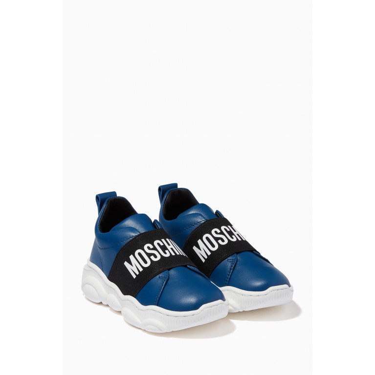 Moschino - Logo Slip-On Sneakers in Leather