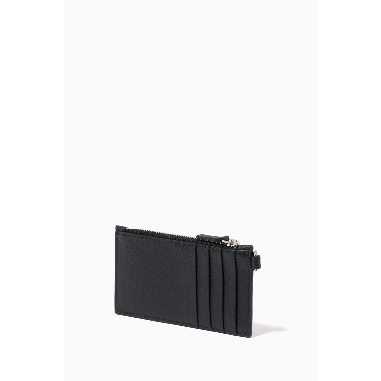 Balenciaga - Cash Card Case on Keyring in Small Grained Calfskin Black