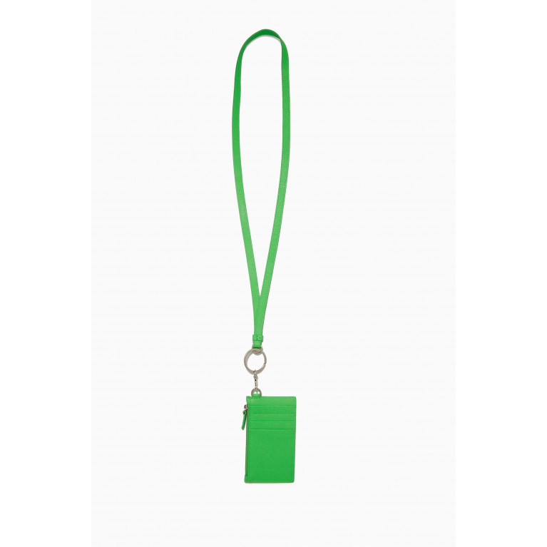 Balenciaga - Cash Card Case on Keyring in Small Grained Calfskin Green