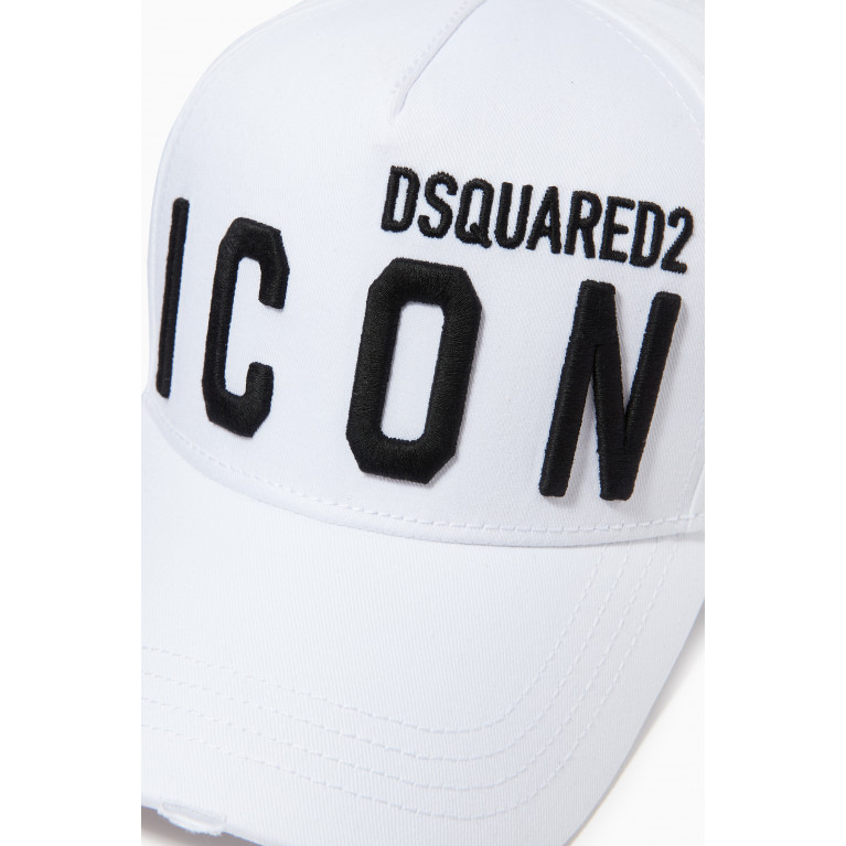 Dsquared2 - Icon Logo Embroidered Cap in Cotton White