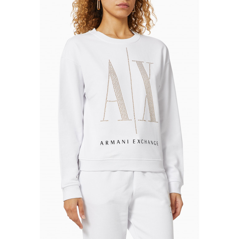 Armani Exchange - Icon Logo Cotton Sweatshirt White