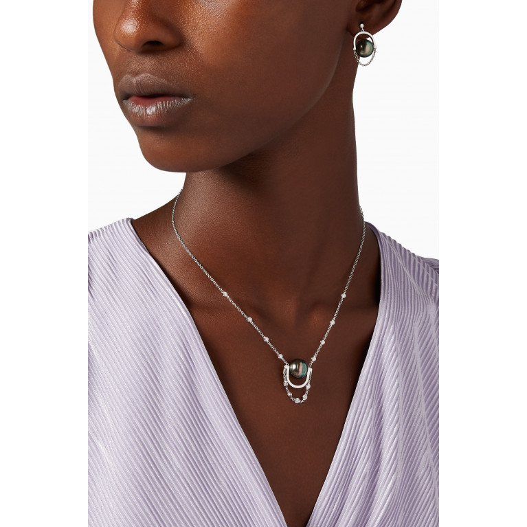Robert Wan - Entrelace Pearl Necklace with Diamonds in 18kt White Gold