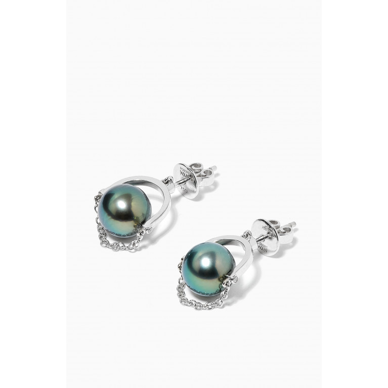 Robert Wan - Entrelace Pearl Earrings with Diamonds in 18kt White Gold