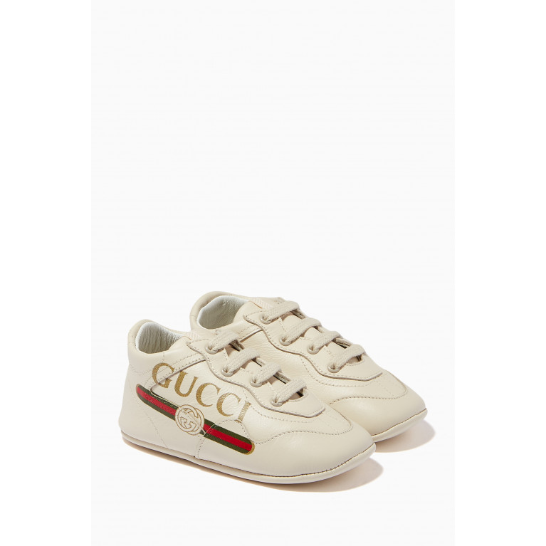 Gucci - Gucci Print Rhyton Sneakers in Leather