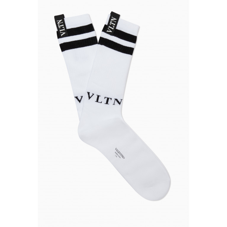 Valentino - Valentino VLTN Socks in Cotton-Blend White