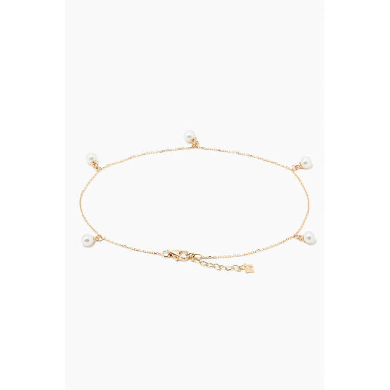 Mateo New York - 5 Point Pearl Anklet in 14kt Yellow Gold