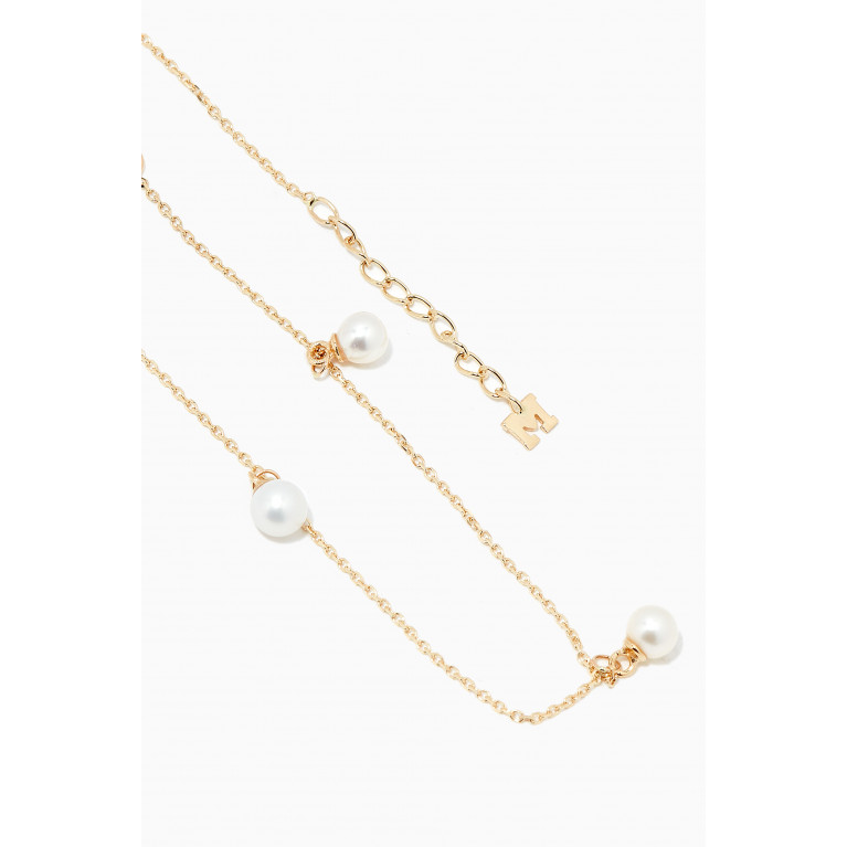 Mateo New York - 5 Point Pearl Anklet in 14kt Yellow Gold