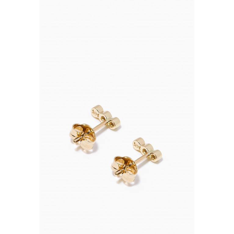 Mateo New York - 3 Point Diamond Bezel Studs in 14kt Yellow Gold
