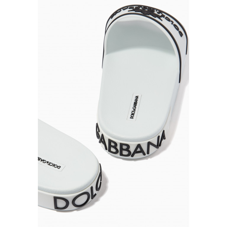 Dolce & Gabbana - DG Crown Slides in Rubber White