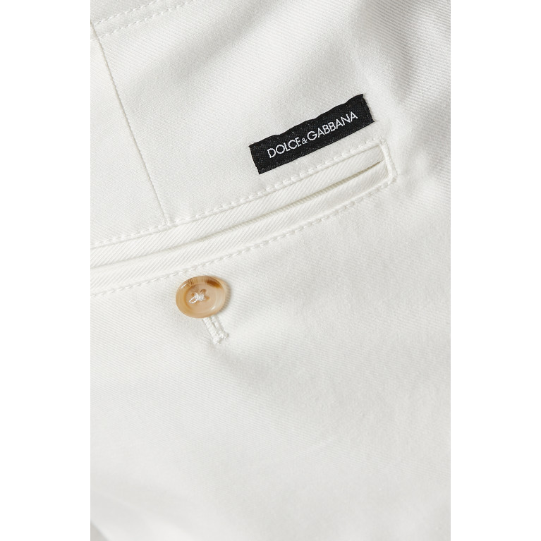 Dolce & Gabbana - Drawstring Mid-length Shorts in Stretch Gabardine