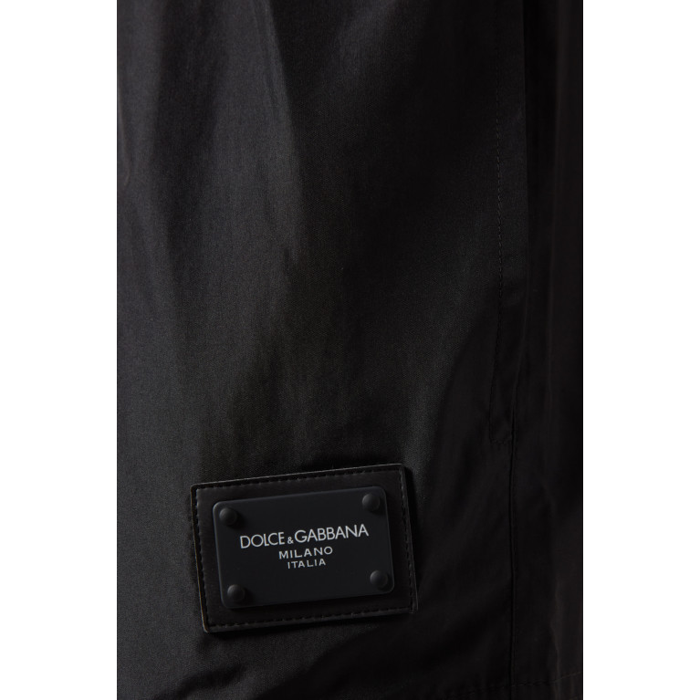 Dolce & Gabbana - D&G Logo Patch Short Swim Trunks Black