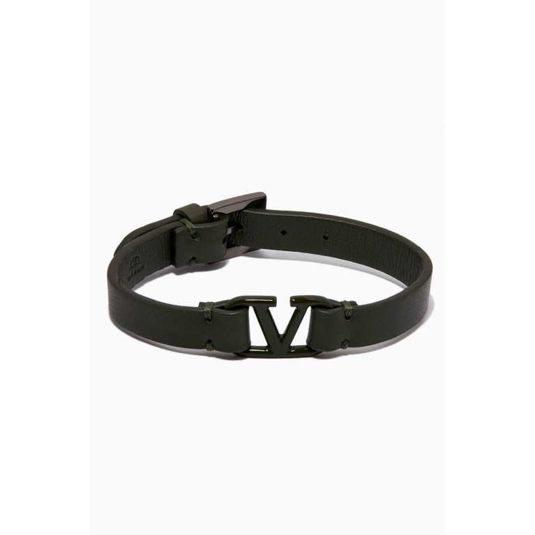 Valentino - Valentino VLOGO Bracelet in Leather Green