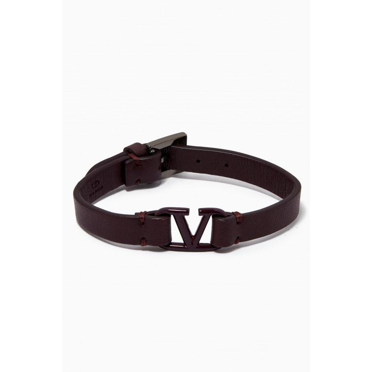 Valentino - Valentino VLOGO Bracelet in Leather Red