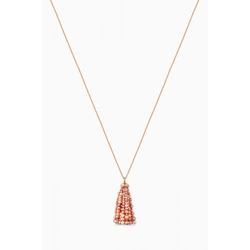 Gafla - Bahar Diamond Necklace with Pearls in 18kt Rose Gold, Large