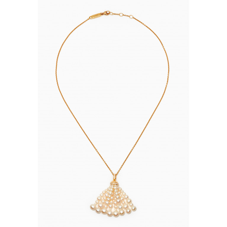Gafla - Bahar Diamond Necklace with Pearls in 18kt Yellow Gold, Small