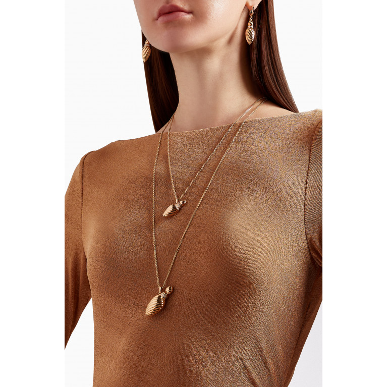 Gafla - Merwad Necklace with Diamonds in 18kt Rose Gold, Medium