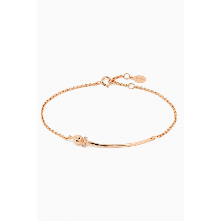 Gafla - Merwad Charm Bracelet with Diamonds in 18kt Rose Gold