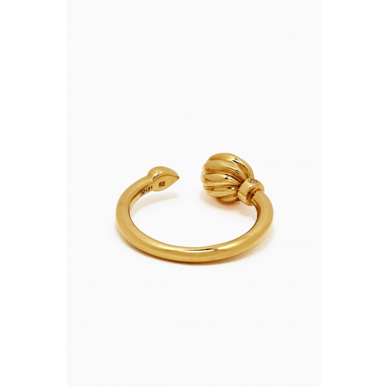 Gafla - Merwad Wand Ring with Diamonds in 18kt Yellow Gold
