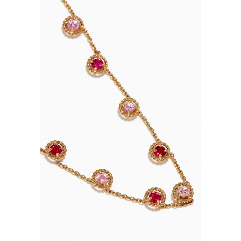 Gafla - Salasil Necklace with Ruby & Pink Sapphire in 18kt Rose Gold
