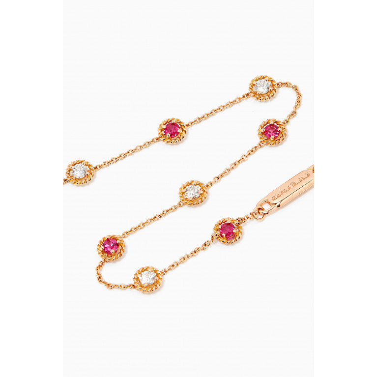 Gafla - Salasil Bracelet with Diamonds and Rubies in 18kt Rose Gold