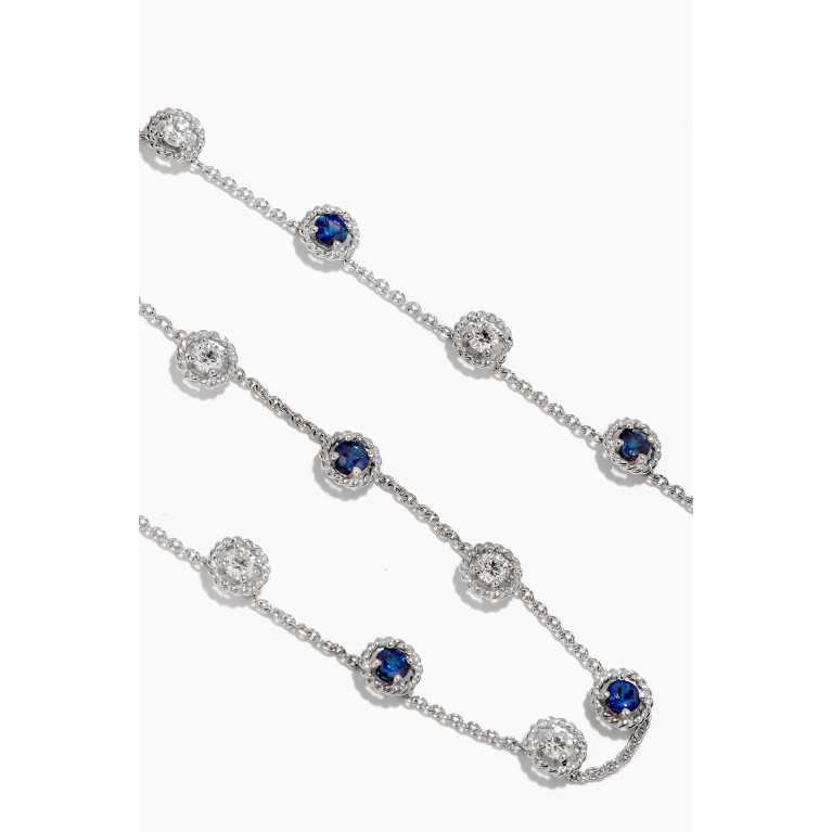 Gafla - Salasil Necklace with Diamond & Sapphire in 18kt White Gold