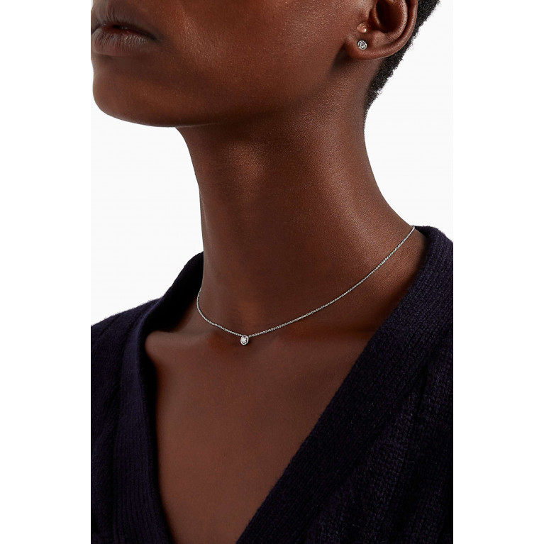 Gafla - Salasil Earrings with Diamond in 18kt White Gold, Mini