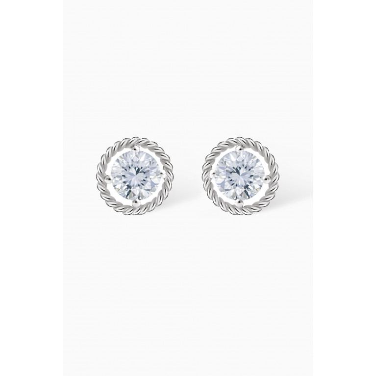 Gafla - Salasil Earrings with Diamond in 18kt White Gold, Small