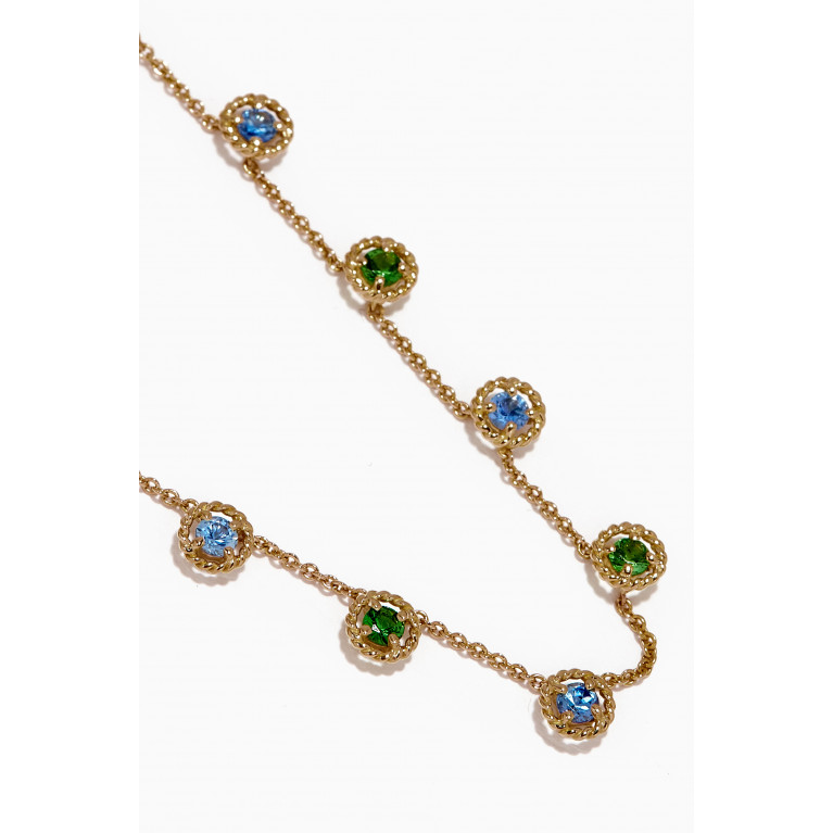 Gafla - Salasil Necklace with Tsavorite & Blue Sapphire in 18kt Yellow Gold