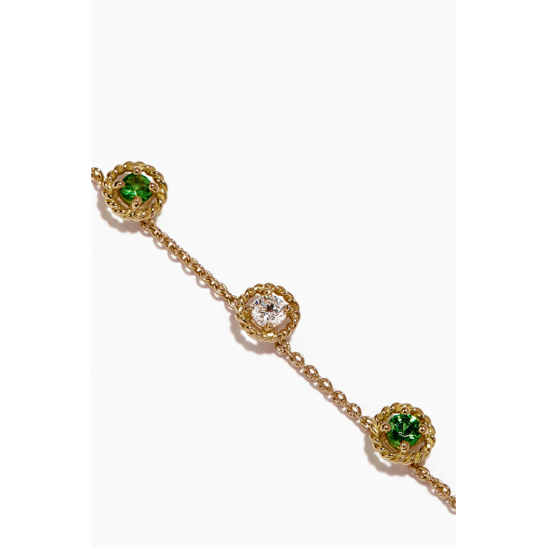 Gafla - Salasil Necklace with Diamond & Tsavorite in 18kt Yellow Gold