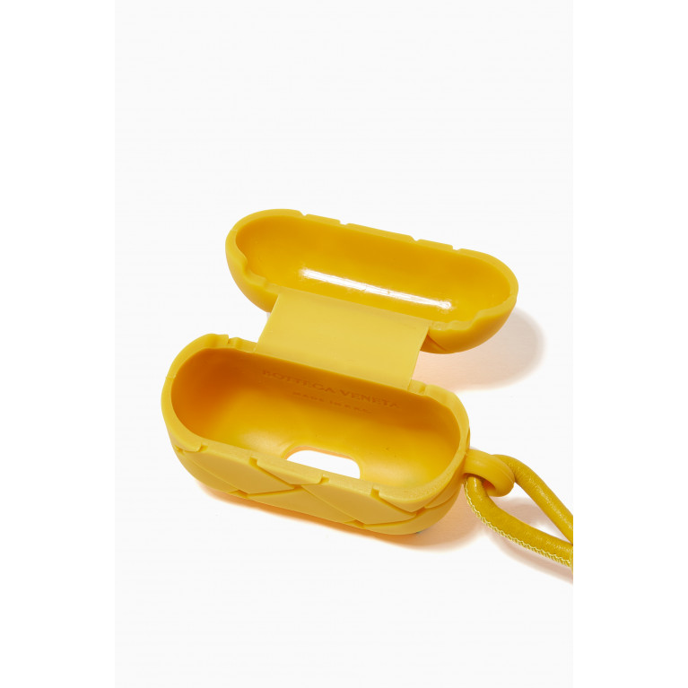 Bottega Veneta - AirPods Pro Case in Intrecciato Rubber Yellow