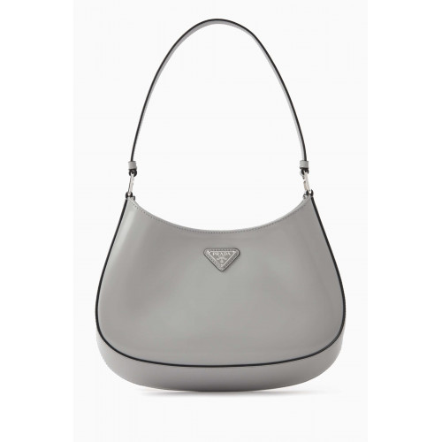 Prada - Cleo Shoulder Bag in Brushed Leather Grey
