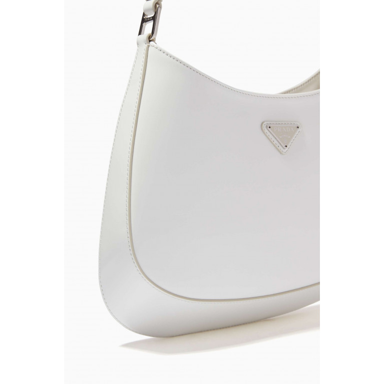 Prada - Cleo Shoulder Bag in Brushed Leather White