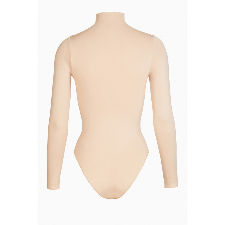 SKIMS - Essential Mock Neck Long Sleeve Bodysuit SANDSTONE
