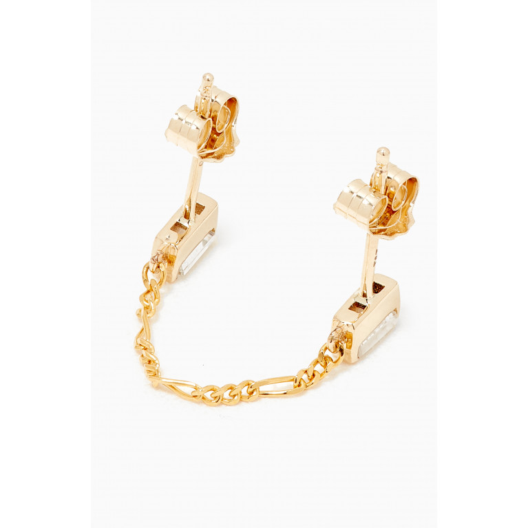 Tada & Toy - Twin Baguette Single Stud in 18kt Yellow Gold Vermeil Yellow