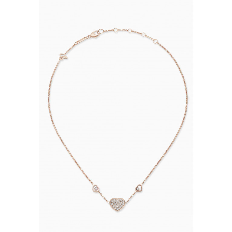 Chopard - Happy Hearts Diamond Necklace in 18kt Rose Gold