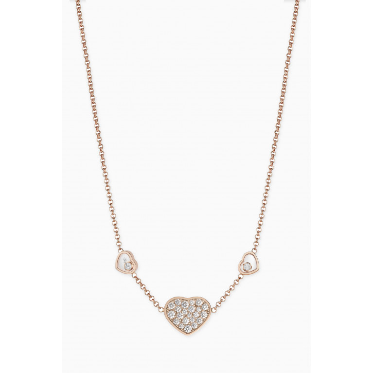 Chopard - Happy Hearts Diamond Necklace in 18kt Rose Gold