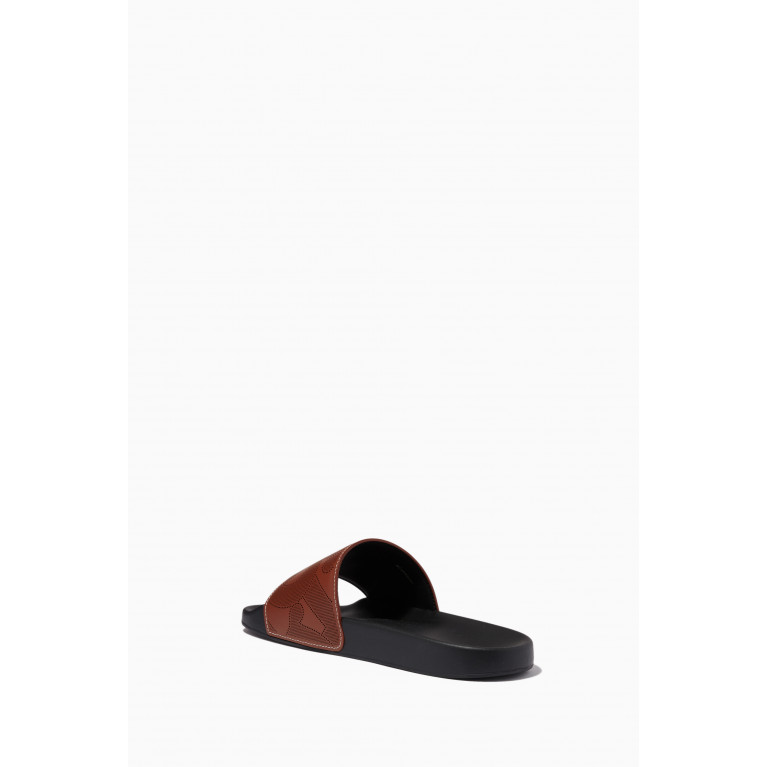 Burberry - Slides in Perforated Monogram Leather