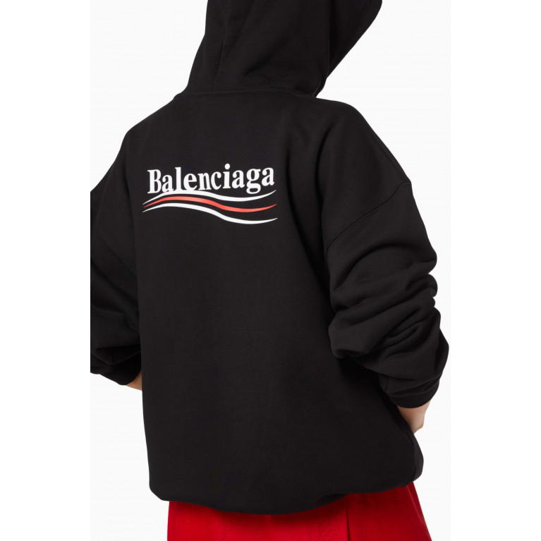 Balenciaga - Political Campaign Medium Fit Hoodie in Organic Fleece Black